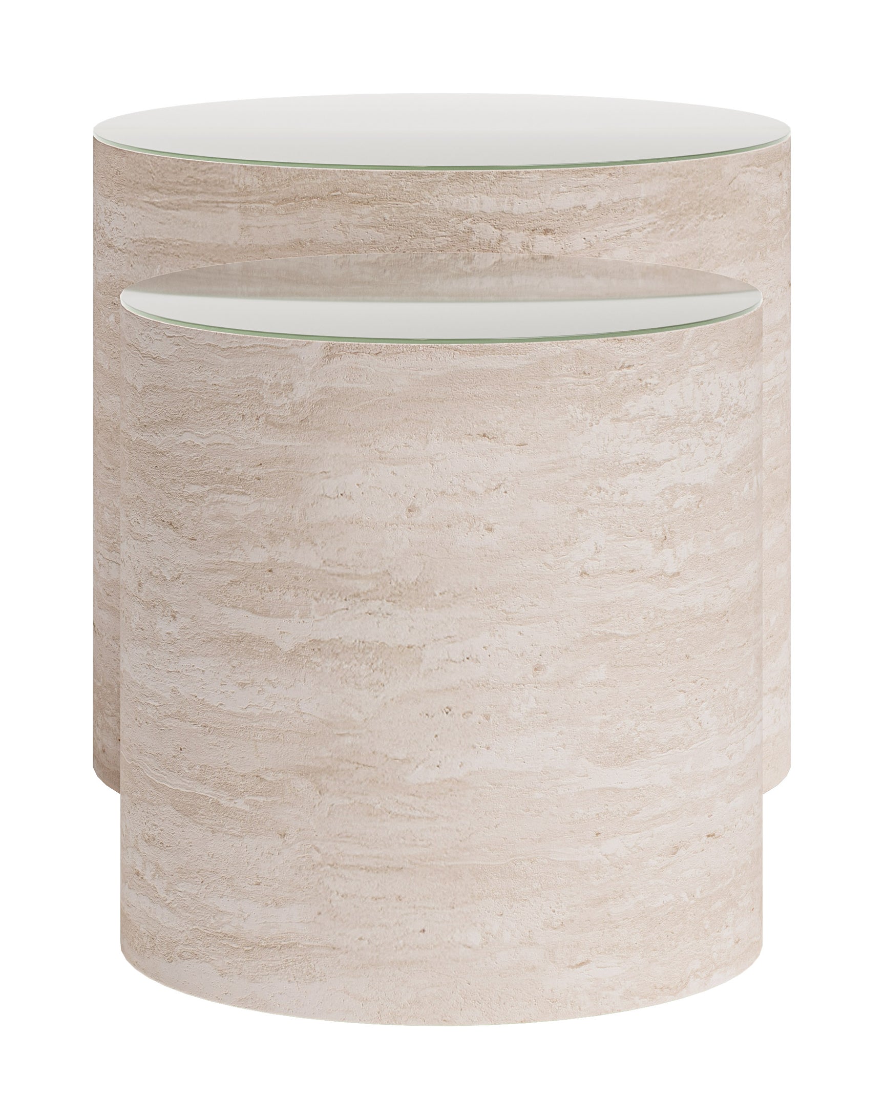 Carzo Stone Beige Coffee Table Set (2-Piece)