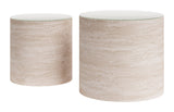 Carzo Stone Beige Coffee Table Set (2-Piece)