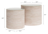 Carzo Stone Beige Coffee Table Set (2-Piece)