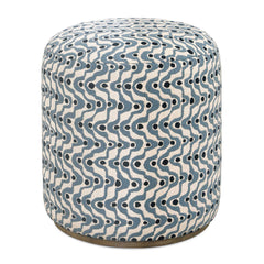 Cas Blue Fabric Ottoman - Ornate Home
