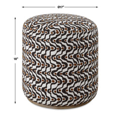 Cas Espresso Plush Ottoman - Ornate Home