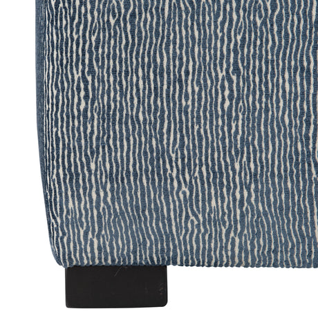 Casale Blue Fabric Ottoman - Ornate Home