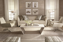 Casale Blue Fabric Ottoman - Ornate Home