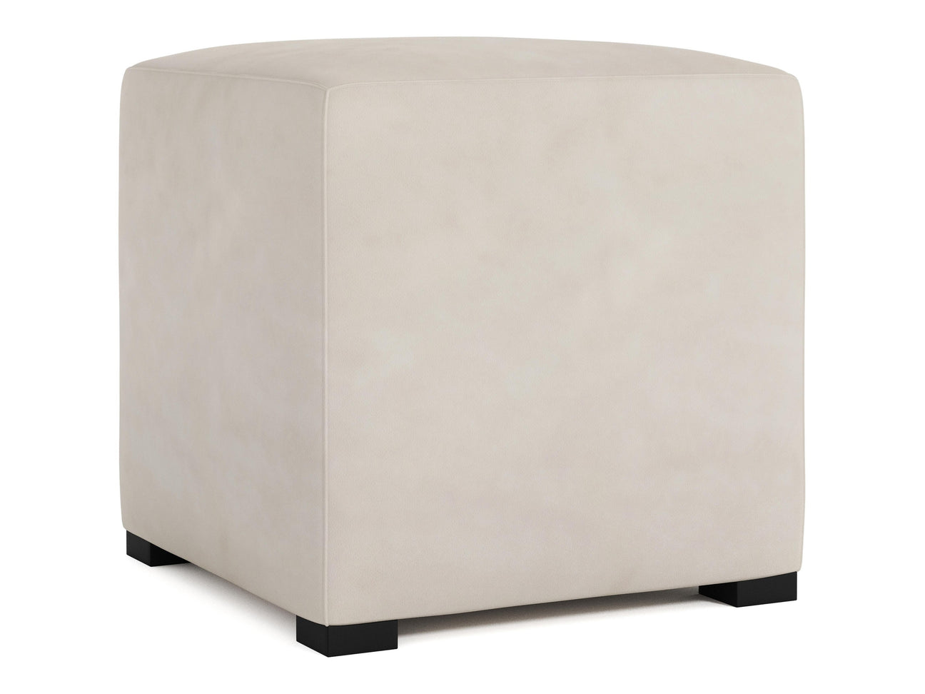 Casale White/Cream Leather Ottoman - Ornate Home