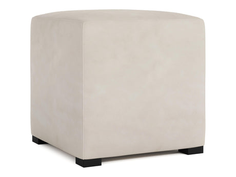 Casale White/Cream Leather Ottoman - Ornate Home