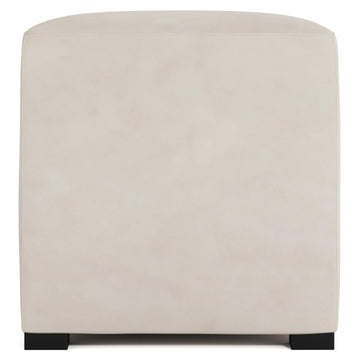 Casale White/Cream Leather Ottoman - Ornate Home
