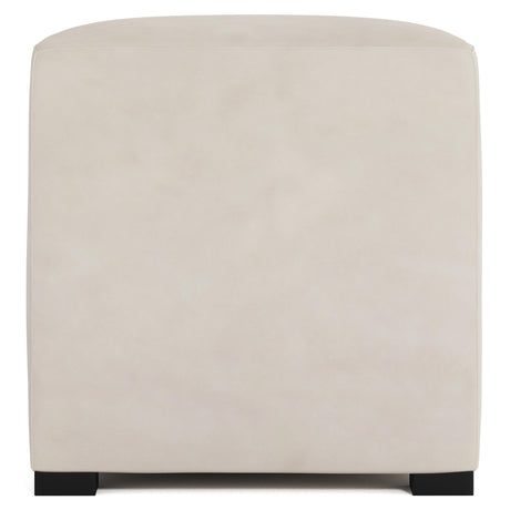 Casale White/Cream Leather Ottoman - Ornate Home