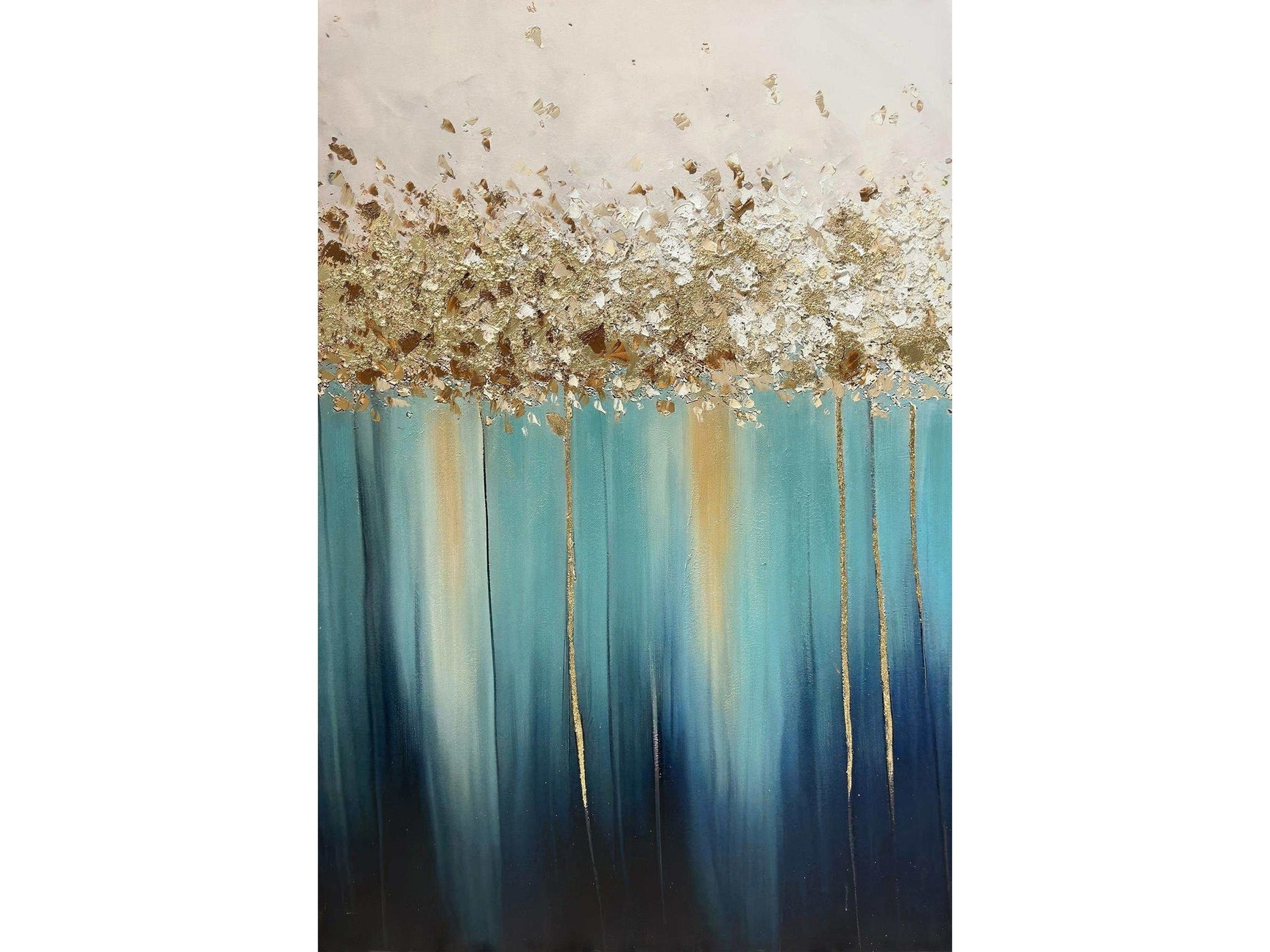 Cascade Hand Painted Textured Large Canvas Wall Art - Ornate Home