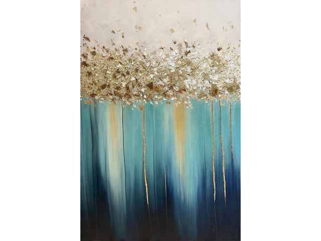 Cascade Hand Painted Textured Large Canvas Wall Art - Ornate Home