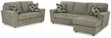 Cascilla Pewter Sofa Chaise and Loveseat - Ornate Home