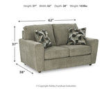 Cascilla Pewter Sofa Chaise and Loveseat - Ornate Home