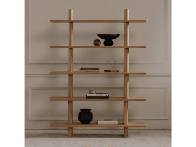 Casey Rustic Oak Large Bookcase - Ornate Home