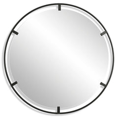 Cashel Black Round Iron Mirror - Ornate Home