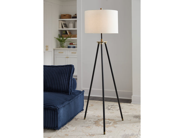 Cashner Black/Gold Finish Floor Lamp (Online Special Price) - Ornate Home