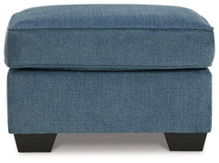 Cashton Blue Chair and Ottoman - Ornate Home