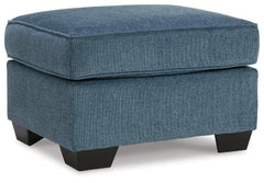 Cashton Blue Chair and Ottoman - Ornate Home