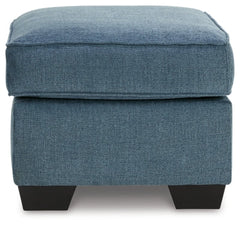 Cashton Blue Chair and Ottoman - Ornate Home