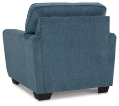 Cashton Blue Chair and Ottoman - Ornate Home
