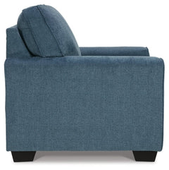 Cashton Blue Chair and Ottoman - Ornate Home