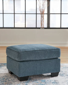 Cashton Blue Chair and Ottoman - Ornate Home