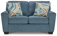 Cashton Blue Loveseat - Ornate Home