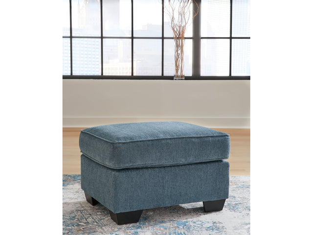 Cashton Blue Ottoman - Ornate Home