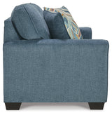 Cashton Blue Queen Sofa Sleeper & Loveseat - Ornate Home