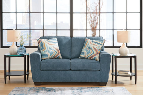 Cashton Blue Queen Sofa Sleeper & Loveseat - Ornate Home