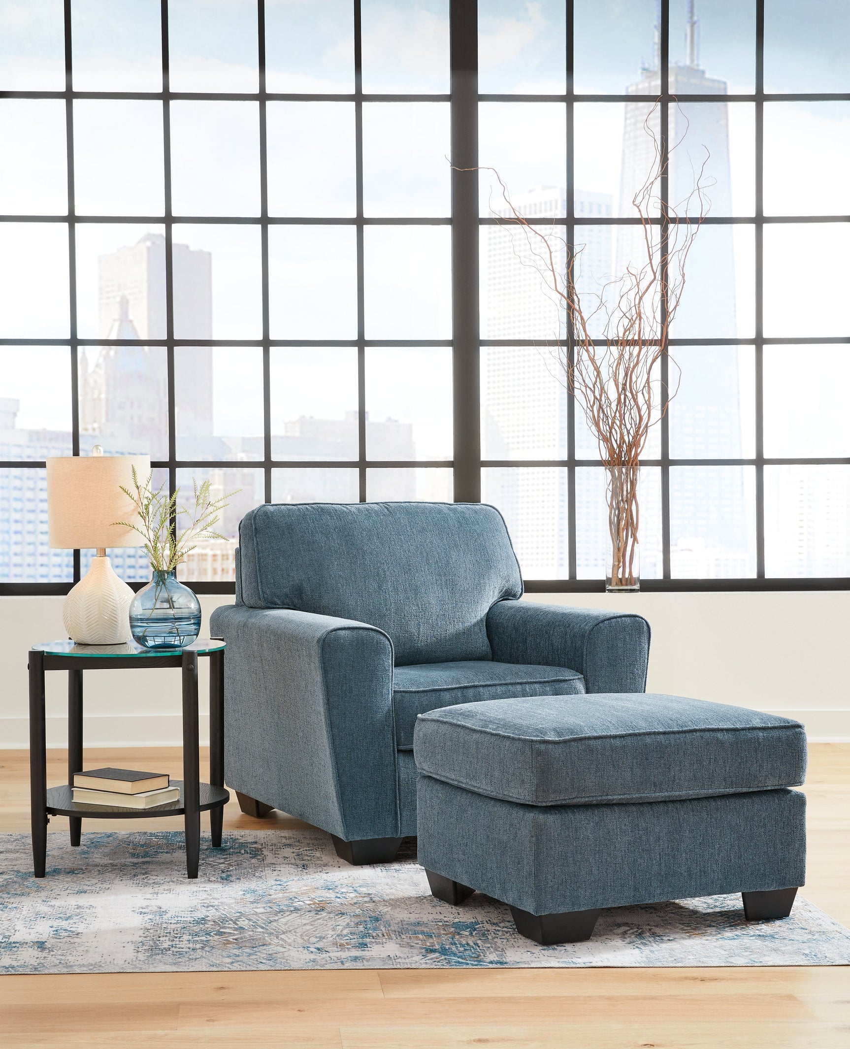 Cashton Blue Sofa, Chair and Ottoman (Online Special Price) - Ornate Home