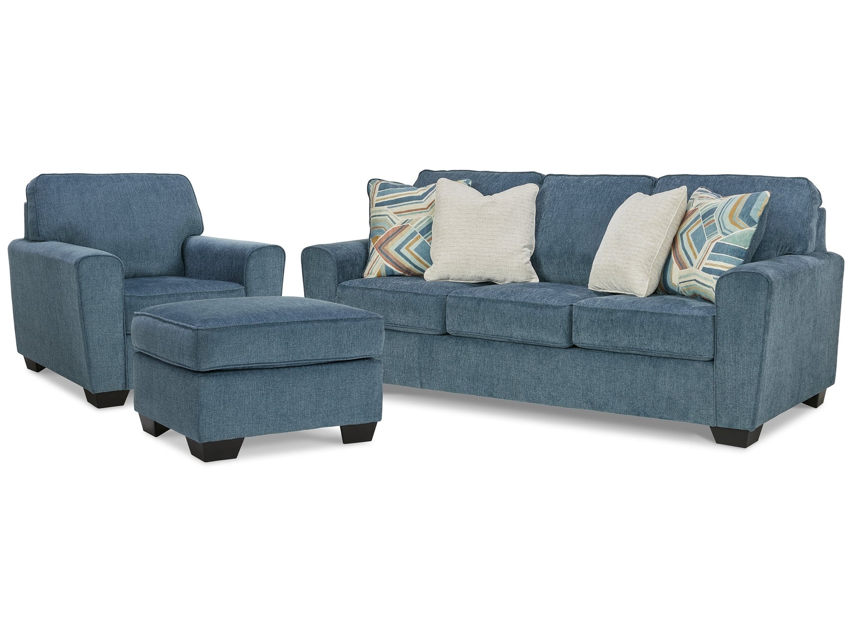 Cashton Blue Sofa, Chair and Ottoman - Ornate Home