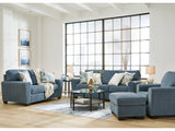 Cashton Blue Sofa, Loveseat, Chair and Ottoman - Ornate Home