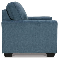 Cashton Blue Sofa, Loveseat, Chair and Ottoman - Ornate Home