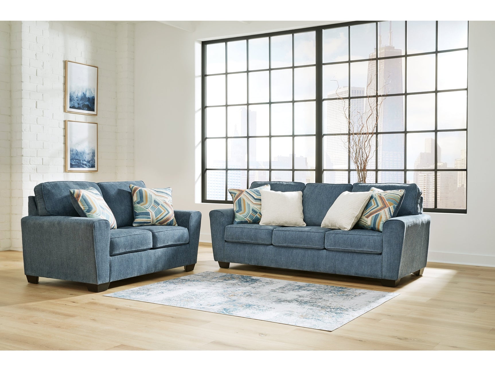 Cashton Blue Sofa and Loveseat (Online Special Price) - Ornate Home