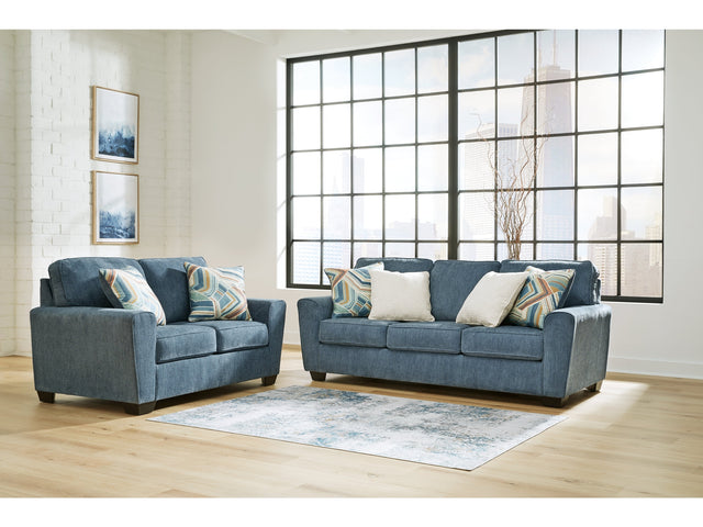 Cashton Blue Sofa and Loveseat - Ornate Home