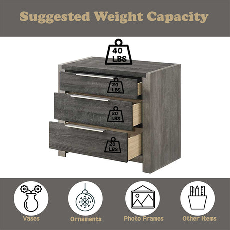 Casimiro Gray Nightstand - Ornate Home