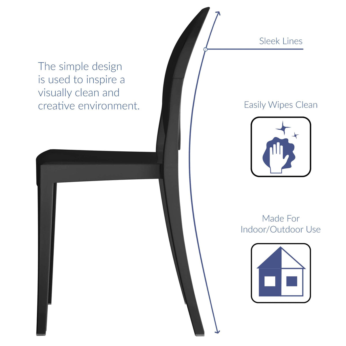 Casper Black Dining Chairs (Set of 2) - Ornate Home