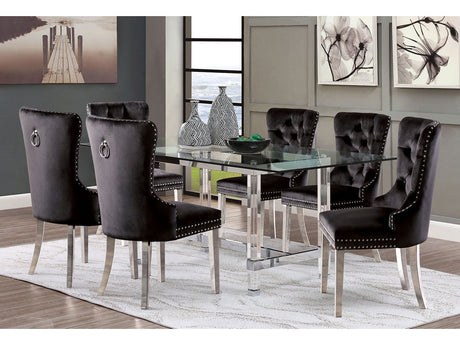 Casper Chrome 7 Pc. Dining Room Set Chairs - Ornate Home