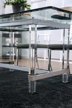 Casper Chrome & Glass Dining Room Set / 7pc - Ornate Home