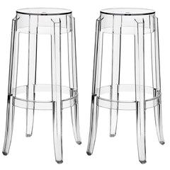 Casper Clear Bar Stool Backless (Set of 2) - Ornate Home