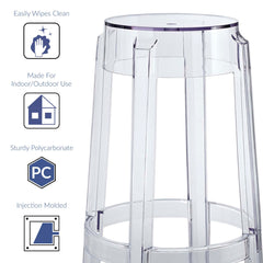 Casper Clear Bar Stool Backless (Set of 2) - Ornate Home
