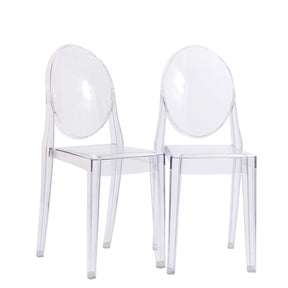 Casper Clear Dining Chairs (Set of 2) - Ornate Home