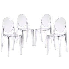 Casper Clear Dining Chairs (Set of 4) - Ornate Home