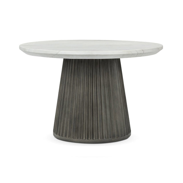 Caspia Snowdrift White/Black Outdoor Dining Table - Ornate Home