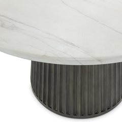 Caspia Snowdrift White/Black Outdoor Dining Table - Ornate Home