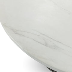 Caspia Snowdrift White/Black Outdoor Dining Table - Ornate Home