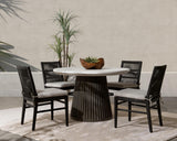 Caspia Snowdrift White/Black Outdoor Dining Table - Ornate Home