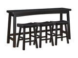 Caspian Black 4-Piece Pack Counter Height Set - Ornate Home
