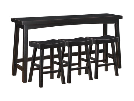 Caspian Black 4-Piece Pack Counter Height Set - Ornate Home