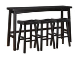 Caspian Black 4-Piece Pack Pub Height Set - Ornate Home