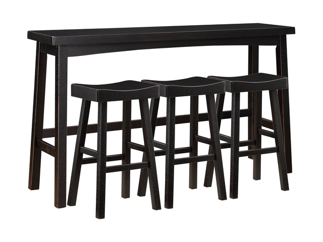 Caspian Black 4-Piece Pack Pub Height Set - Ornate Home